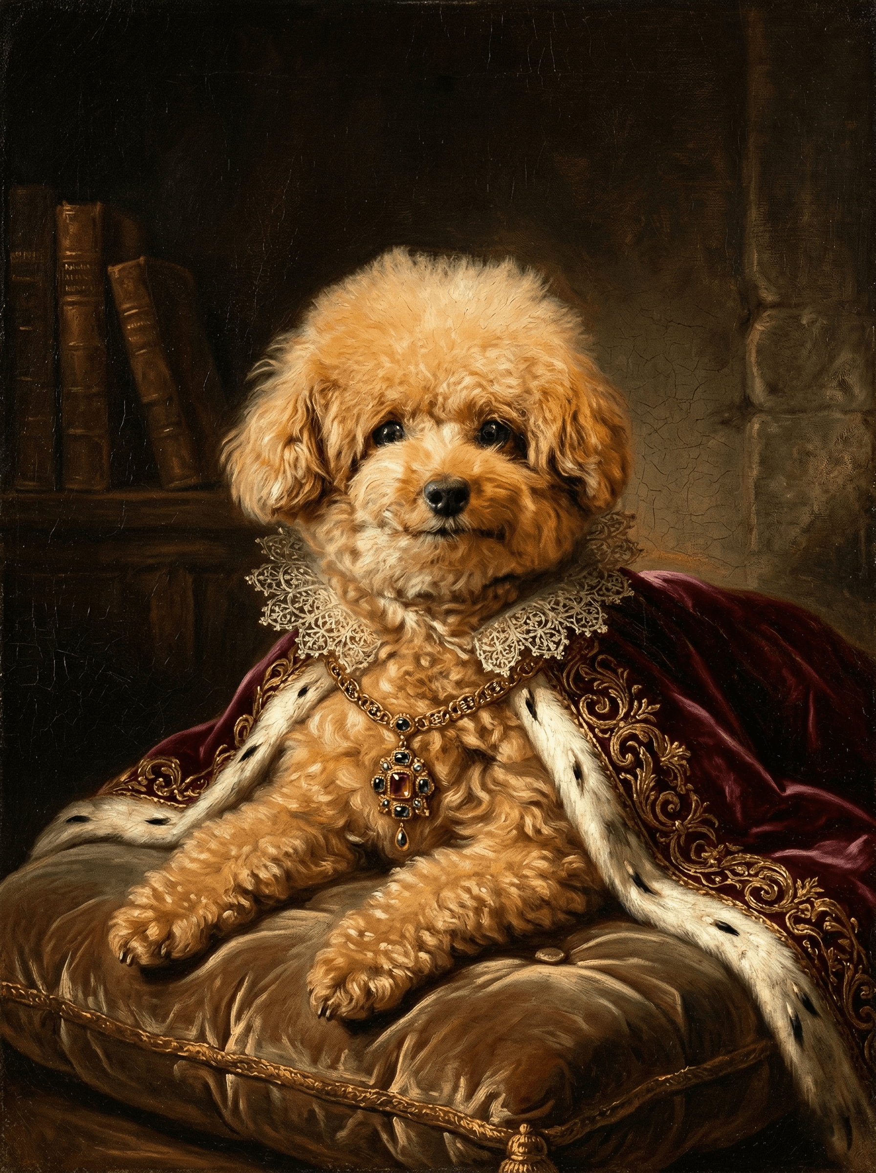 プードルのルネサンス風肖像画