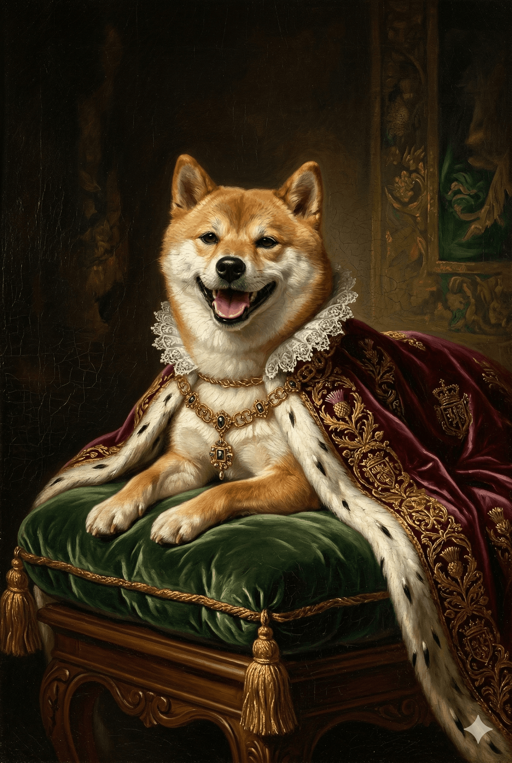 柴犬のルネサンス風肖像画